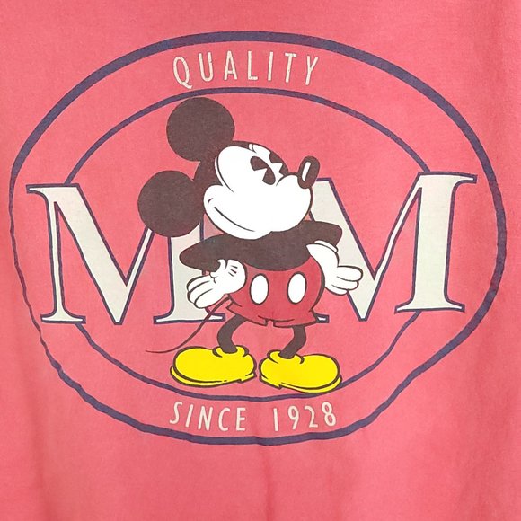 Vtg Disney Designs Mickey Mouse Graphic Tank Top Shirt Adult XL Faded Red 90s - Picture 3 of 10